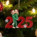 Christmas Couple Acrylic Ornament 2025 New Year Hanging Pendant Car Decor Gift 1pc - Long Side 8cm / Style 19