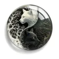 Yin Yang Cat Fridge Magnet Glass Cabochon Cute Animal Art Round Acrylic Patch Decorative - Style 9 (Cat)