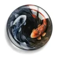 Yin Yang Koi Fish Glass Cabochon Fridge Magnet DIY Acrylic Patch Craft Accessory Cute - Style 10 (Carp)