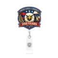 Einziehbarer Ausweishalter mit US-250-Jahre-Jubiläums-Adler-Design für Mitarbeiterausweise. - Stil 6 / 6cm Ausweishalter