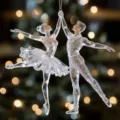 Ornement suspendu de couple de danseur de ballet en acrylique cristal pour sapin de noël. - 8cm / Style 3