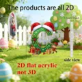 2D Acrylic Christmas Letter C Pendant Hanging Ornament Holiday Party Gift Decor 1pc - C