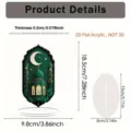Ramadan Eid acrylic decorative ornament with mosque and moon design, flat 2D display. - Style 1