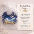 Cancer Pocket Hug Acrylic Crab Figurine with Greeting Card Zodiac Gift Set for Friend - Cancer
