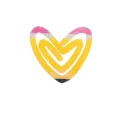 Close-up detail shot of creative heart-shaped pencil paperclip, cute stationery decor item. - 10cm / Heart Pencil