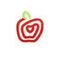 Red and green apple shaped acrylic paperclip, creative DIY heat transfer ornament, detail view. - 10cm / Red Apple