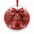 Valentine's day acrylic hanging ornament with red bell cowboy boots design for home and car decor - Style 4