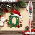2D acrylic letter O Christmas ornament detail, side thickness 0.3cm, festive tree decor. - O