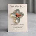Inspirational glass cross pocket hug card with blessing quotes, encouraging faith and hope. - Red Bird Pocket Card / Card 7x9cm