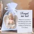 Christmas pocket card angel ornament gift set with glowing heart figurine and lovely wishes. - Style 7 (With Card and Bag) / 7cm
