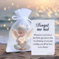 Christmas pocket card angel ornament with organza pouch and greeting card gift set. - Style 8 (With Card and Bag) / 7cm