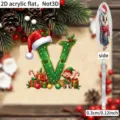 2D Acrylic Christmas Letter V Ornament Holiday Tree Hanging Decoration Gift 0.3cm - V-Neck
