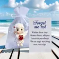 Angel pocket card set with miniature resin figurine and greeting card for holiday gift. - Style 10 (With Card and Bag) / 7cm
