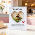 Tasca abbraccio 2D acrilico piatto cuore ricordo carta con citazione ispiratrice regalo - Tema Api (7)
