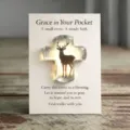 Inspirational pocket cross token with deer design on blessing greeting card for gifts. - Style 5 / Card 7x9cm