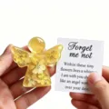 Ange souvenir en résine jaune avec fleurs séchées et carte de vœux pour décoration. - 7x6.5x0.3cm / Style 5 (Sans Carte)
