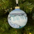 Winter waterfall Christmas ornament hand-painted ball holiday tree hanging decoration detail - Style 5