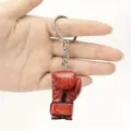 Mini guantone da boxe rosso portachiavi anello in metallo ciondolo accessorio borsa sportiva - 5.50cm / Rosso