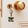 Porte-clés hibou couple vert en acrylique, joli pendentif suspendu pour clés ou voiture. - 5.5 / JH1 Porte-clés