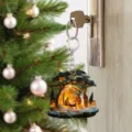 Porte-clés Acryl Scène Nativité de Noël Décoration Suspendue pour le Sapin de Noël - JH1 Porte-clés / 5.50 cm