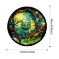 Detailed stained glass cat suncatcher wall hanging pendant 15cm home decor art piece - 23
