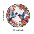 Stained glass hummingbirds suncatcher hanging disc pendant for home window and wall decor. - 25