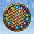 Atrapasol acrilico flor de la vida colgante ventana decoracion de navidad para hogar - 20*20*0.3 / Estilo 2