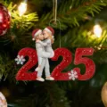 2025 Christmas couple acrylic hanging ornament for car rearview mirror and home tree decor. - Long Side 8cm / Style 22