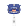 Ausziehbarer Ausweishalter mit US 250 Jahre Jubiläum Design, Adler 1776-2026 Badge Reel. - Stil 9 / 6cm Ausweishalter