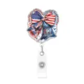 Patriotischer ausziehbarer Ausweishalter mit amerikanischer Flagge und 250 Jahre Motiv. - Stil 10 / 6cm Ausweishalter