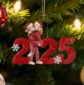 Christmas 2025 couple kissing acrylic hanging ornament for car rearview mirror holiday decor. - Long Side 8cm / Style 7