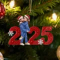 Christmas couple acrylic hanging ornament 2025 new year tree decor car pendant gift - Long Side 8cm / Style 12