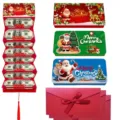 Christmas money pull box set with Santa designs, dollar cards and envelopes for holiday gifts. - 3 Pieces Set (Without Envelope)