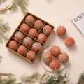 Set di ornamenti per palline di Natale floccate in rosa terracotta con glitter. - Oro Rosa [Stile A]