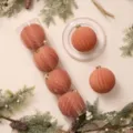 Palline di Natale in velluto floccato con design a coste dorate, set di sfere decorative rosa. - Palla Zucca 12cm (4pz/Scatola) / Oro rosa