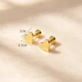 Gold Herz Ohrstecker Titanstahl Minimalistisch Modische Schmuckstücke Variante - Goldenes Herz