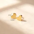 Boucles d'oreilles cœur en acier titane doré, design de bijoux de mode minimaliste. - Or Cœur