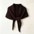 Damen braunes Wolle Zopfmuster Dreieck Schal Winter warme Umhang Halswärmer Stil. - Kaffeebraun