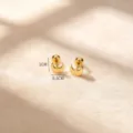 Edelstahl goldfarbene Mondsichel Ohrstecker mit sehr sicherem Schraubverschluss für Damen. - 2#