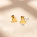Boucles d'oreilles puces géométriques triangulaires dorées élégantes pour femmes. - Triangle Or