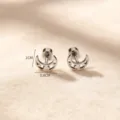 Boucles d'oreilles lune en acier inoxydable minimaliste à vis 1cm 0.8cm dos - 7#