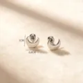 Boucles d'oreilles clous lune en acier inoxydable avec vis, bijou minimaliste élégant. - 8#