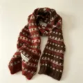 Cozy Fair Isle jacquard knit scarf winter warm color block neck warmer fashion item - 21x150cm / Retro Copper