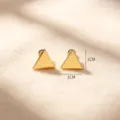 Boucles d'oreilles puces géométriques triangulaires dorées minimalistes pour femmes. - Triangle Or