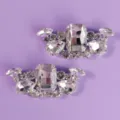 Crystal shoe clips for bridal wedding shoes, sparkling rhinestone shoe charms for party and evening. - Banquet Matching Shoe Clip (SC-J050)
