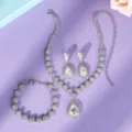 Elegantes Braut Strass Schmuckset Halskette Ohrringe Armband für Hochzeit Party Bühne - Vielseitiges Schmuckset NS-J6571S