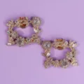 Crystal rhinestone shoe clips set, elegant floral square metal shoe charms for wedding bridal shoes. - Dating Outing Shoe Clips SC-J100G