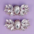 Crystal rhinestone shoe clips for wedding bridal shoes and evening party footwear accessories. - Commuter Versatile Shoe Clips SC-J096G