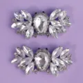 Sparkling rhinestone shoe clips set, elegant crystal bridal shoe buckles accessories for wedding party. - Exquisite Niche Shoe Clips SC-J096S