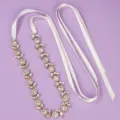 Bridal rhinestone wedding dress belt with white satin ribbon for evening gowns and parties. - Exquisite Niche Belt WS-J012